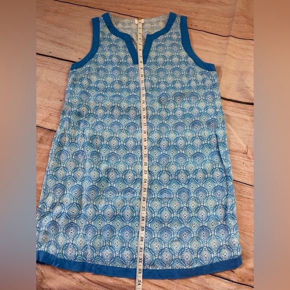 Woman’s Sigrid Olsen 100% Linen Blue Sleeveless Dress Size Medium Resort Beach - Picture 3 of 5